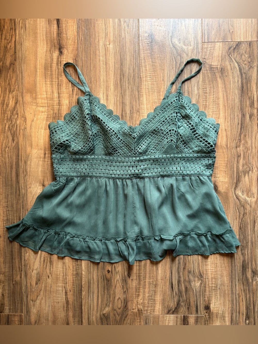 Rue21 Olive Green Lace-Trim Camisole